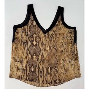 Anne‎ Klein Snakeskin Sleeveless Chiffon Blouse Size 14 Preppy Event